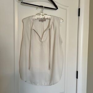 Loft cream sleeveless top with tie, sz L
